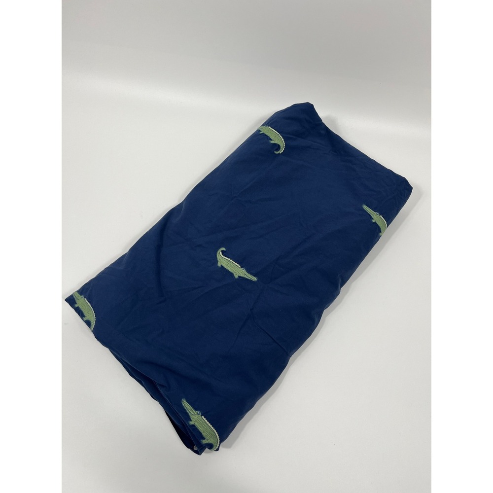 Pottery Barn Kids Gator Embroidered Duvet Cover Kids Full Size Blue 100% Cotton